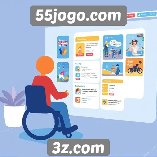 Acessibilidade e interface do site 55jogo.com