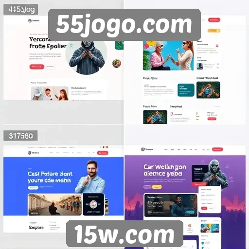 Evolução da interface do 55jogo.com