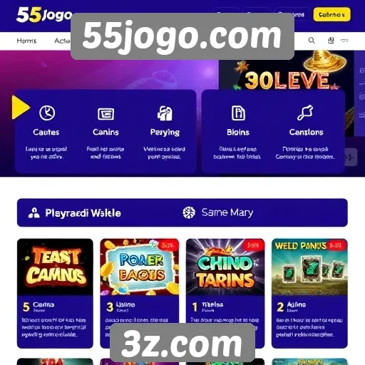 Recursos e funcionalidades do site 55jogo